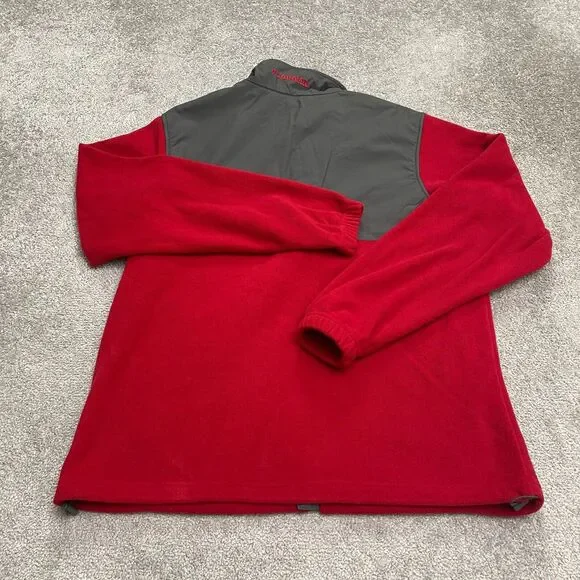 Columbia Fleece Jacket Mens Large Red University Of Alabama Full Zip Pocket Hike